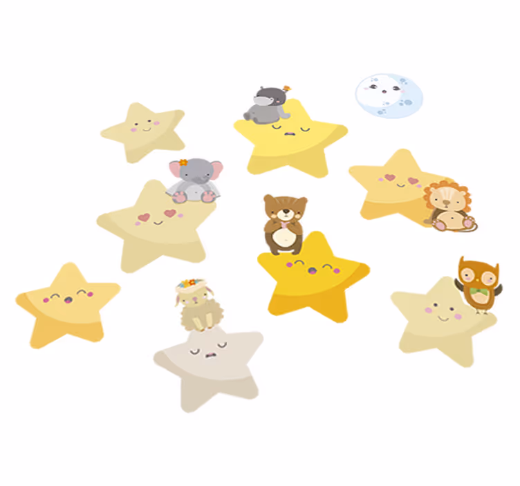 Animal vinyl rug stars for nursery - TenStickers