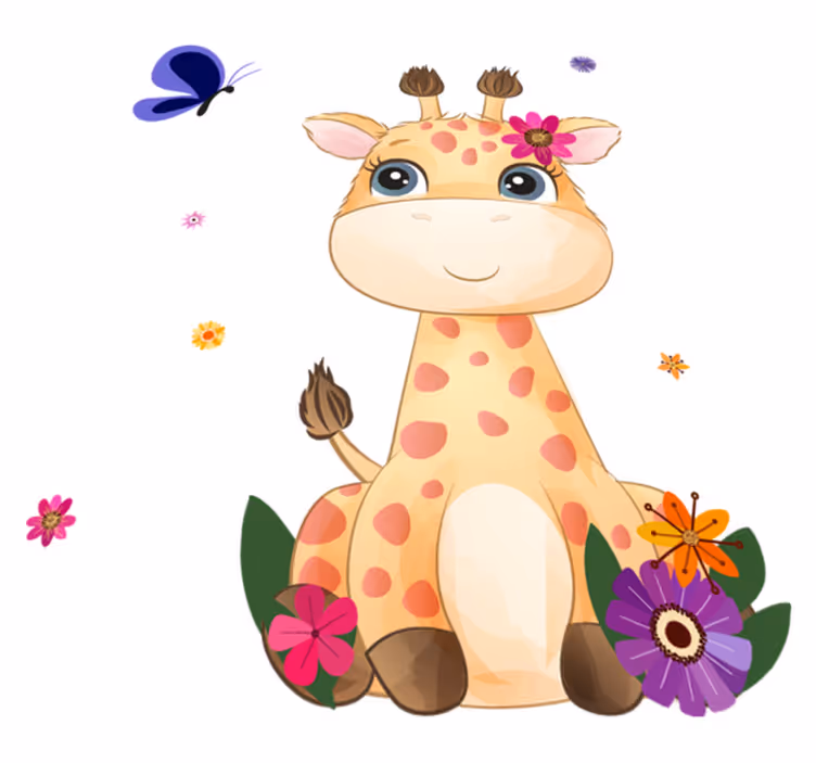 Animal vinyl rug wild africa giraffe girl design - TenStickers