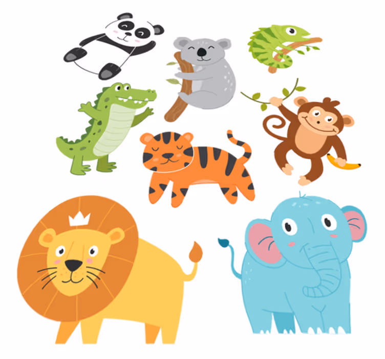 Animal vinyl rug hand-drawn autumn creatures - TenStickers
