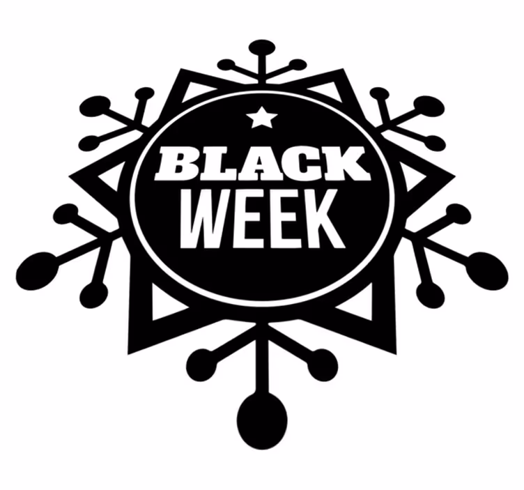 Black friday vinyl rug snowflake black week - TenStickers
