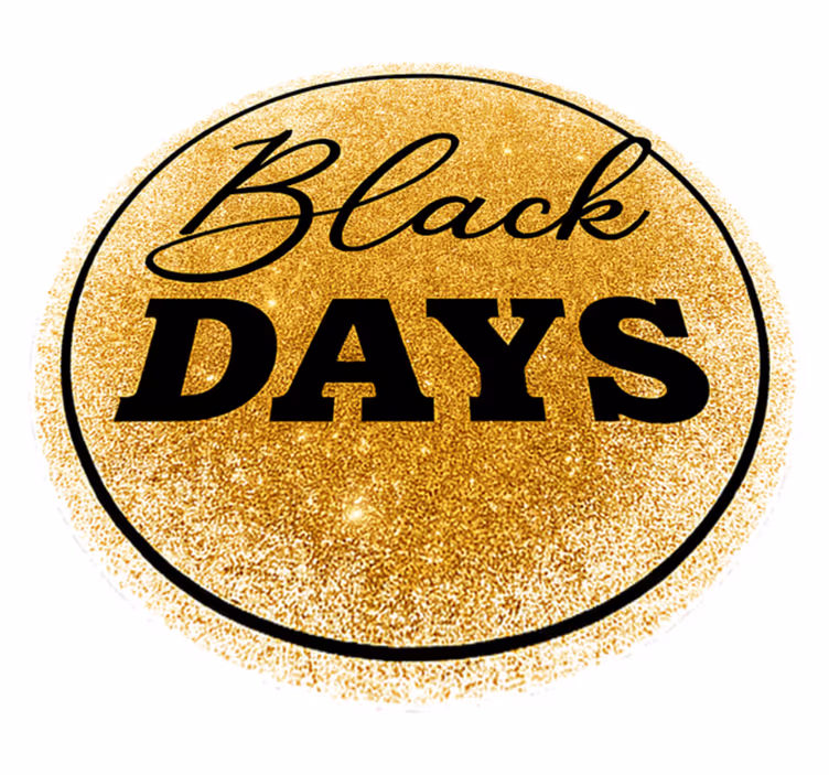 Black friday vinyl rug white and golden design - TenStickers