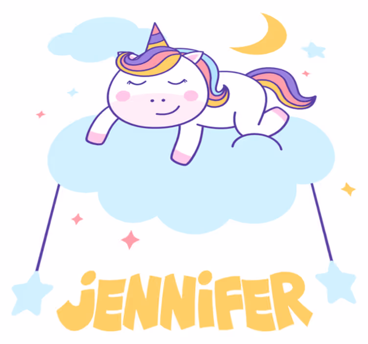 Animal vinyl rug sleeping unicorn personalized rainbow - TenStickers