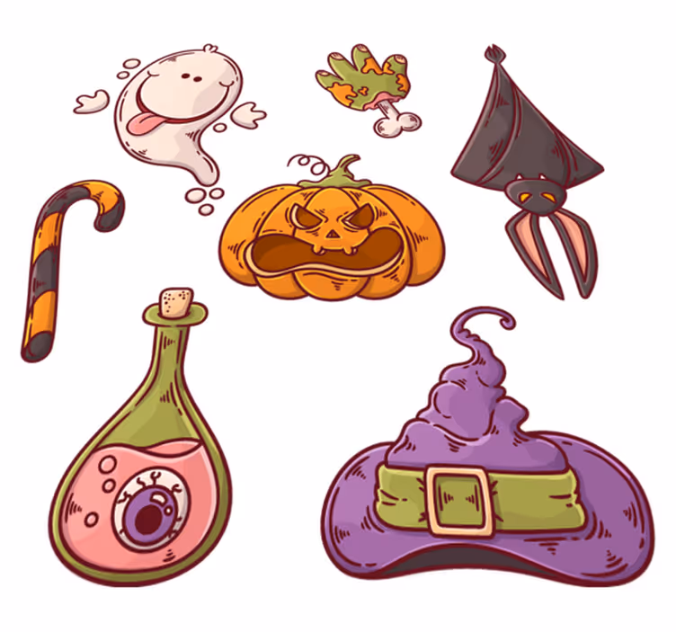 Halloween figures vinyl rug - TenStickers
