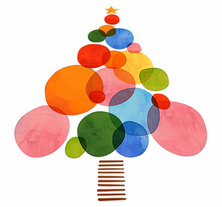 Colorful aquarelle christmas vinyl rug - TenStickers