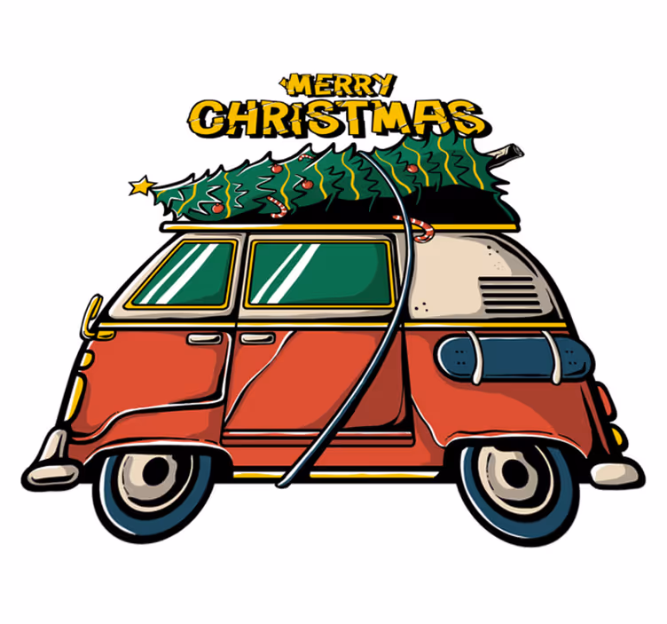 Christmas vinyl rug santa's sleigh - TenStickers