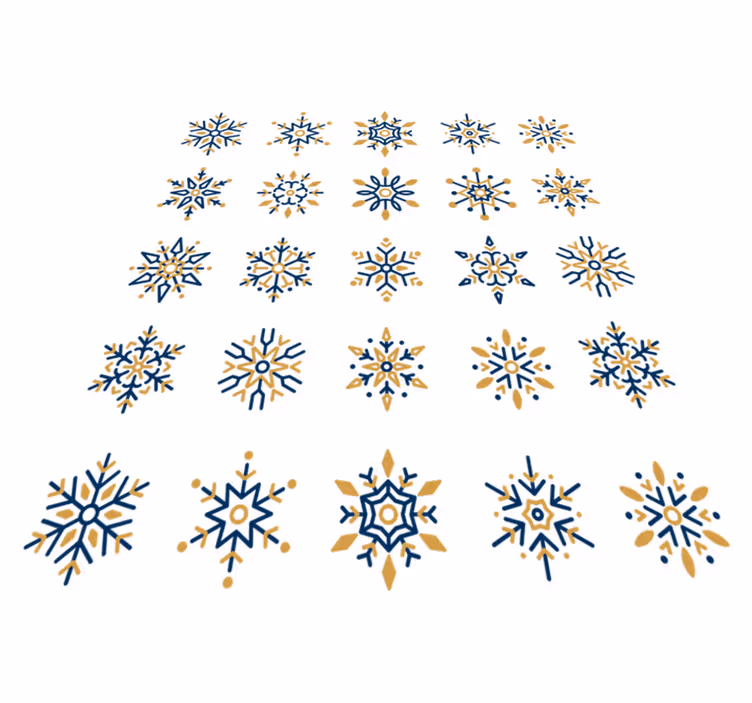 25 unique snowflakes christmas vinyl rug - TenStickers