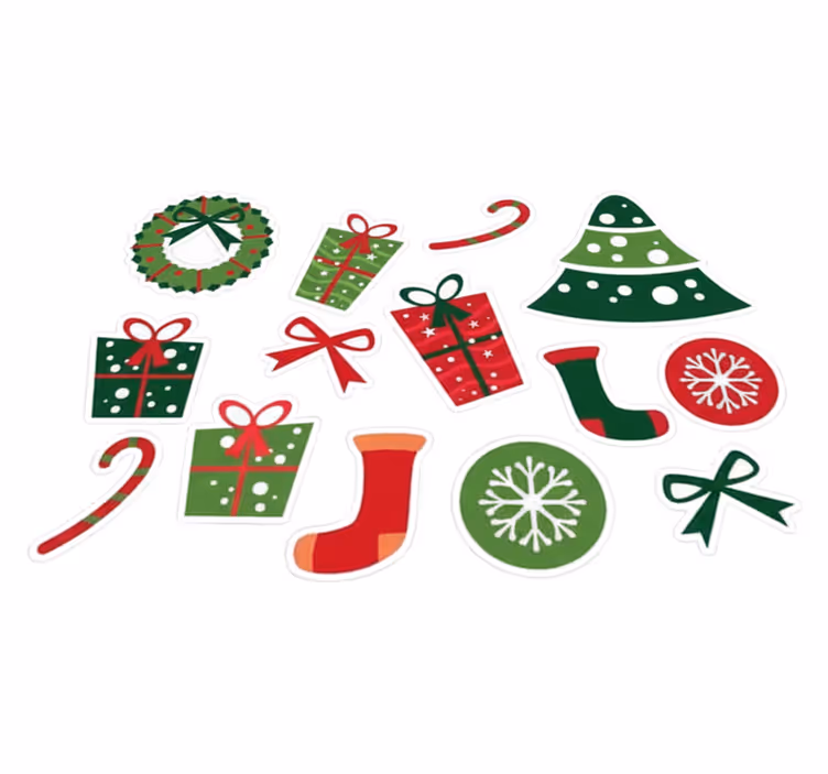 Christmas vinyl rug classic holiday designs - TenStickers