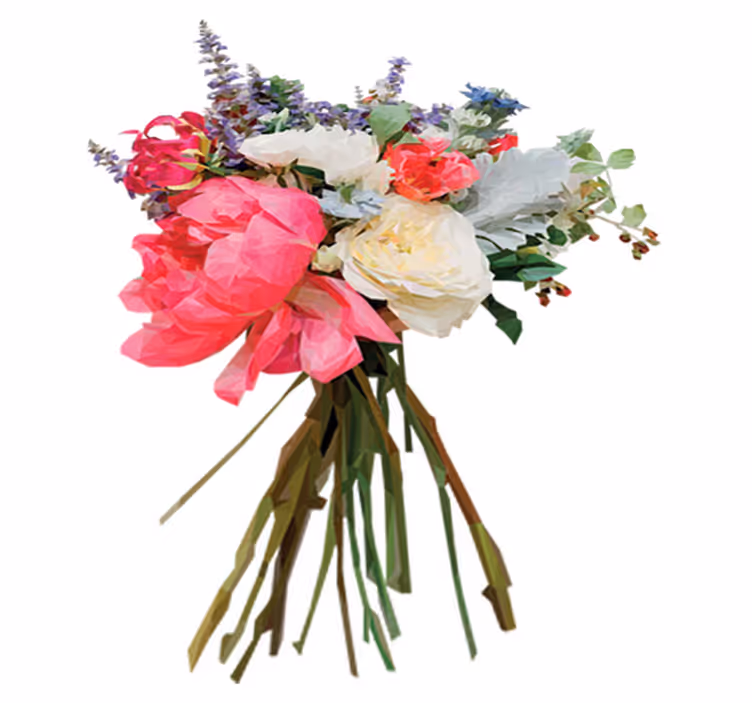Vinyl rug flowers geometric bouquet - TenStickers