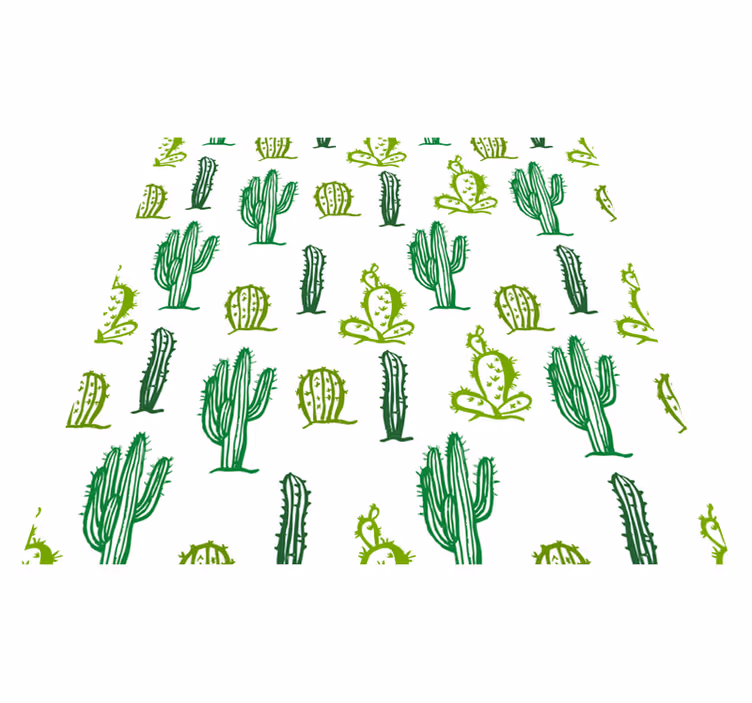 Vinyl rug flowers in green cactus design - TenStickers