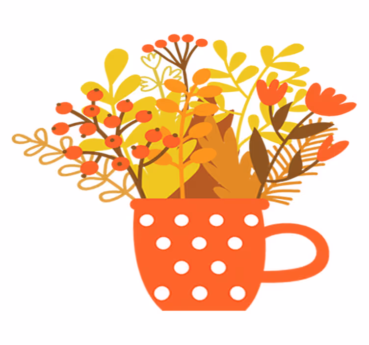 Vinyl rug flowers autumn jar - TenStickers
