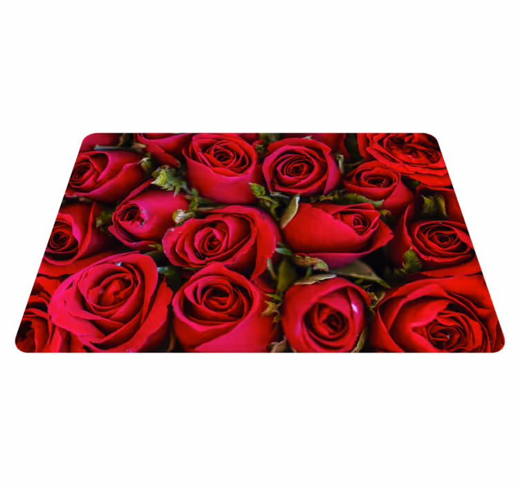 Vinyl rug flowers in red floral style - TenStickers