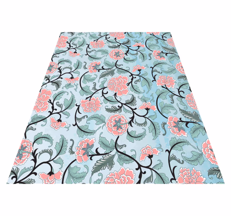 Vinyl rug flowers japanese floral window film - TenStickers