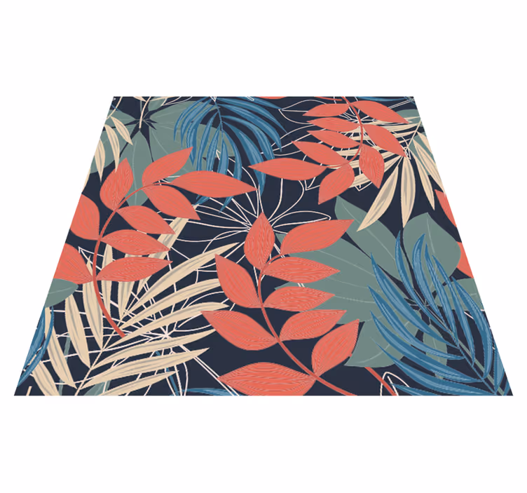 Vinyl rug flowers modern elegant flora and fauna pattern - TenStickers