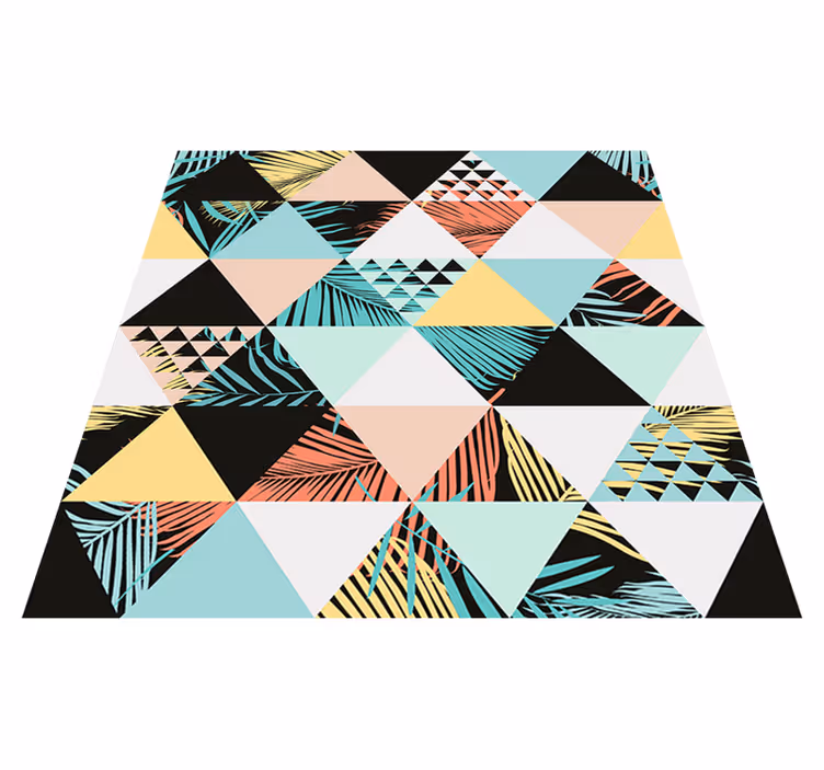 Vinyl rug flowers tropical triangles - TenStickers