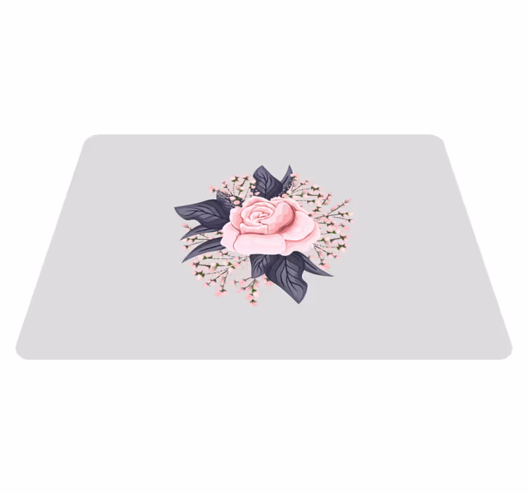 Vinyl rug flowers with stunning pink floral design - TenStickers