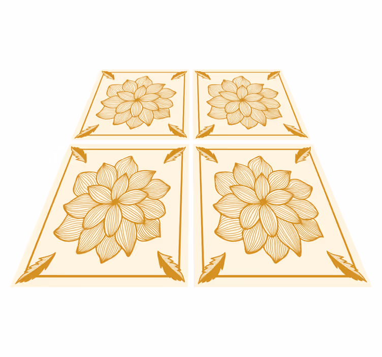 Vinyl rug flowers floral bandana paisley tile - TenStickers
