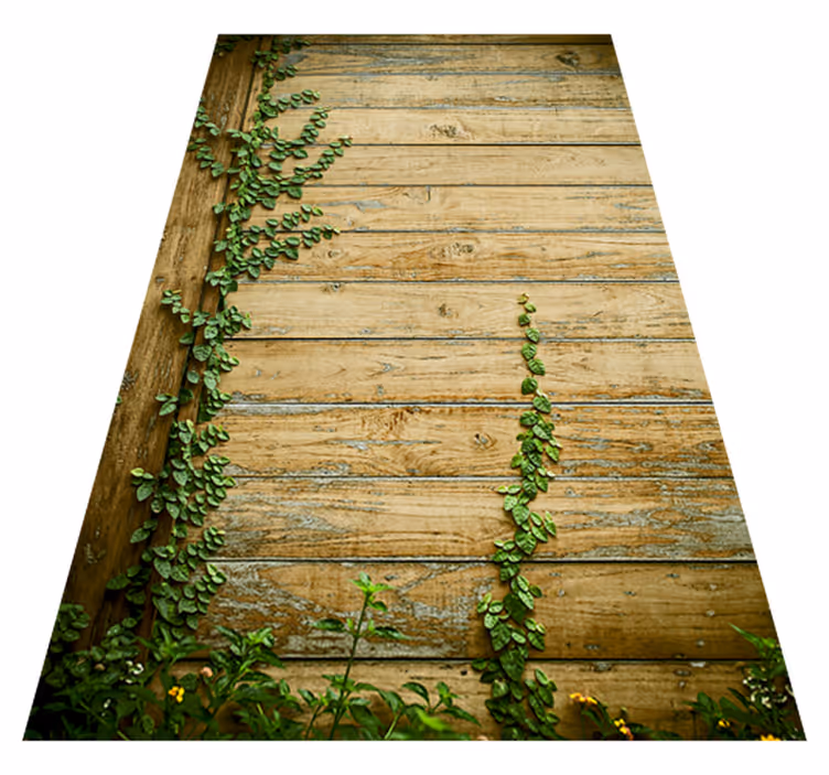 Vinyl rug flowers vines on wood - TenStickers