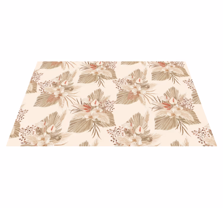 Vinyl rug flowers in beige dried flowers - TenStickers