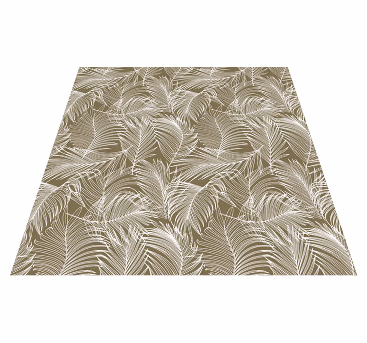 Vinyl rug flowers with elegant brown leaves - TenStickers