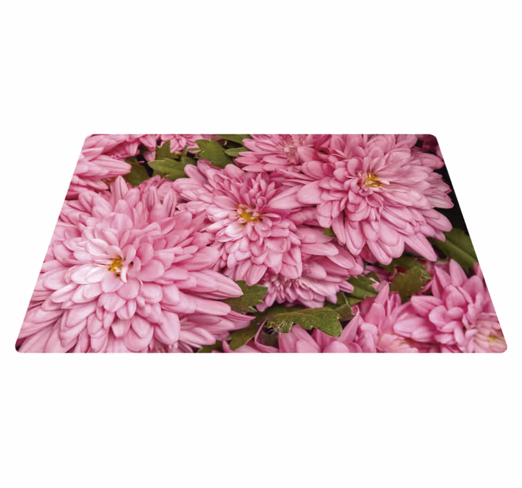 Vinyl rug flowers in pink floral spring - TenStickers