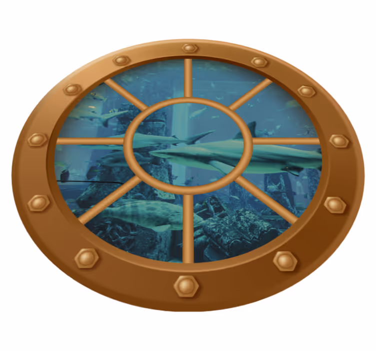 Vinyl rug flowers underwater view portal - TenStickers
