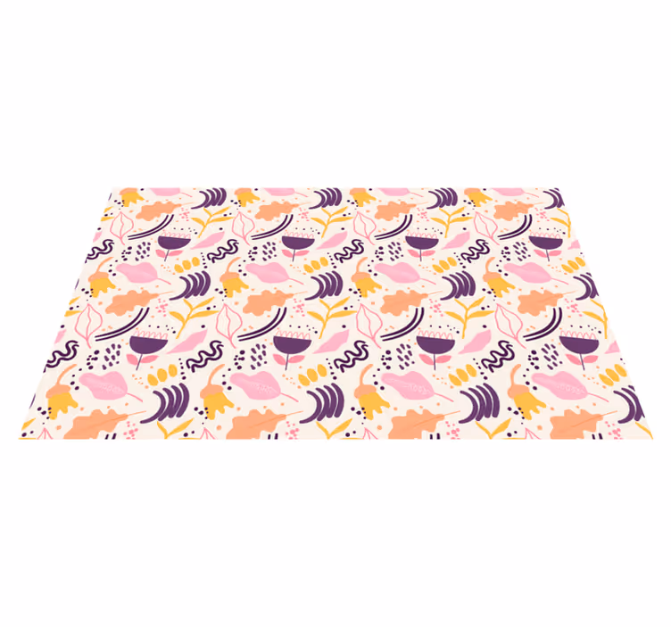 Vinyl rug flowers blooming floral inspiration - TenStickers