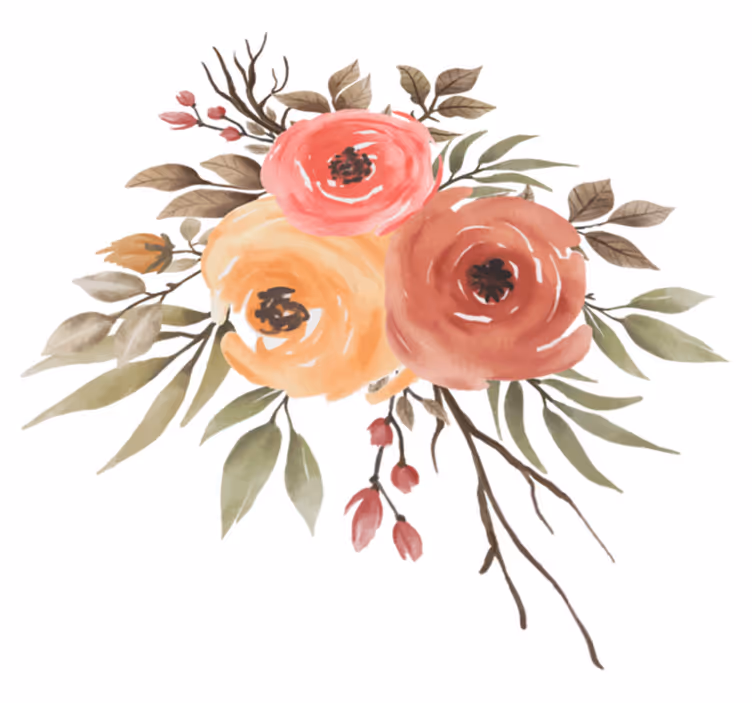 Vinyl rug flowers delightful blossom arrangement - TenStickers
