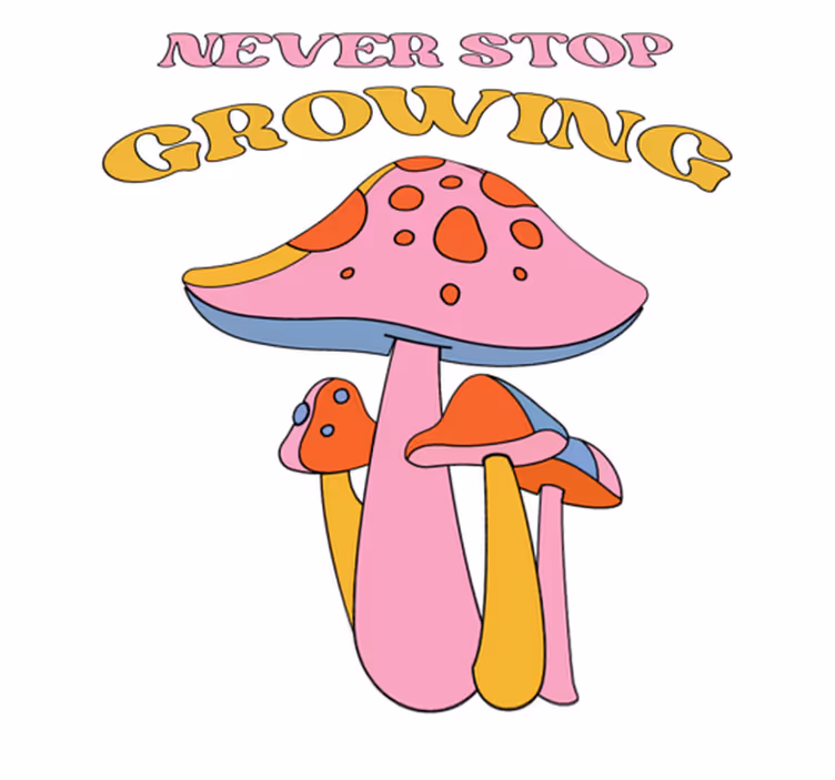 Vinyl rug flowers playful mushroom growth - TenStickers