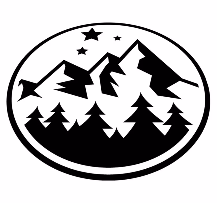 Vinyl rug flowers mountainous forest landscape - TenStickers