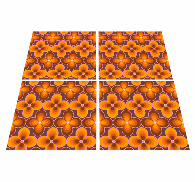 Vinyl rug flowers botanical inspired design - TenStickers