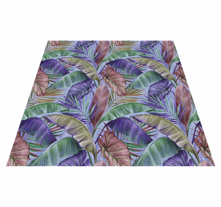 Vinyl rug flowers tropical leaf design - TenStickers