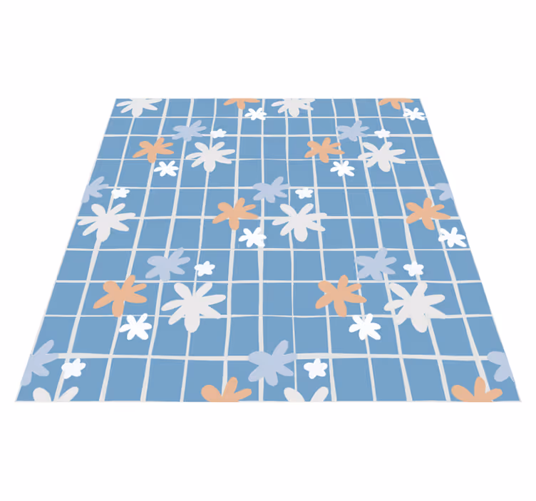 Vinyl rug flowers floral element design - TenStickers