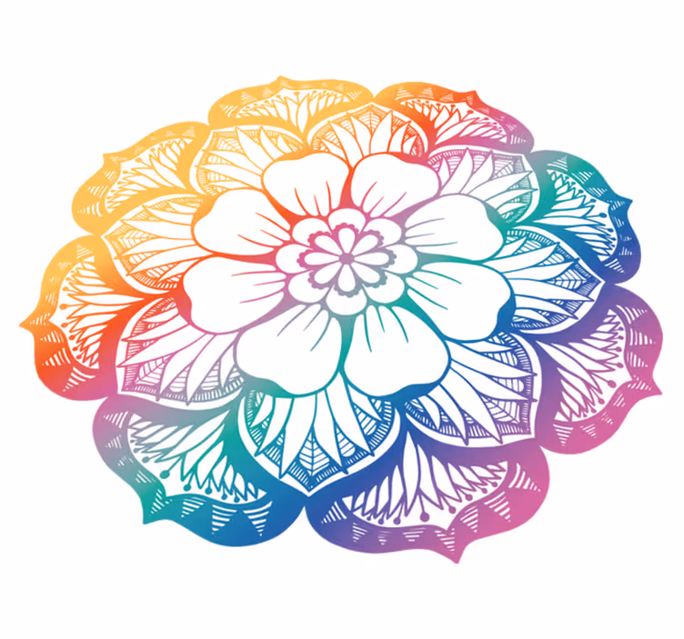 Vinyl rug flowers in lively botanical design - TenStickers