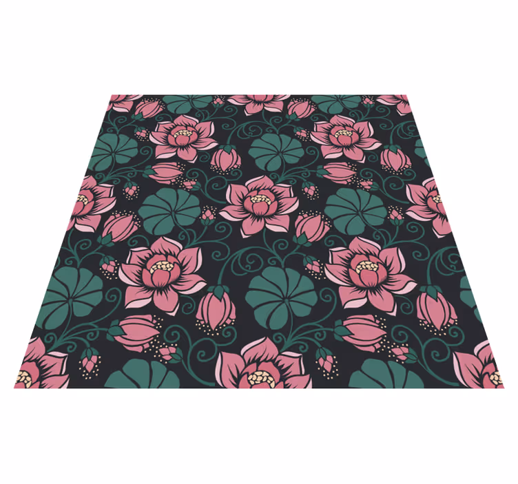 Vinyl rug flowers blooming vines - TenStickers