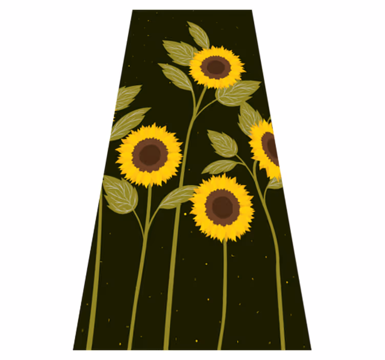 Vinyl rug flowers in a sunflower field - TenStickers