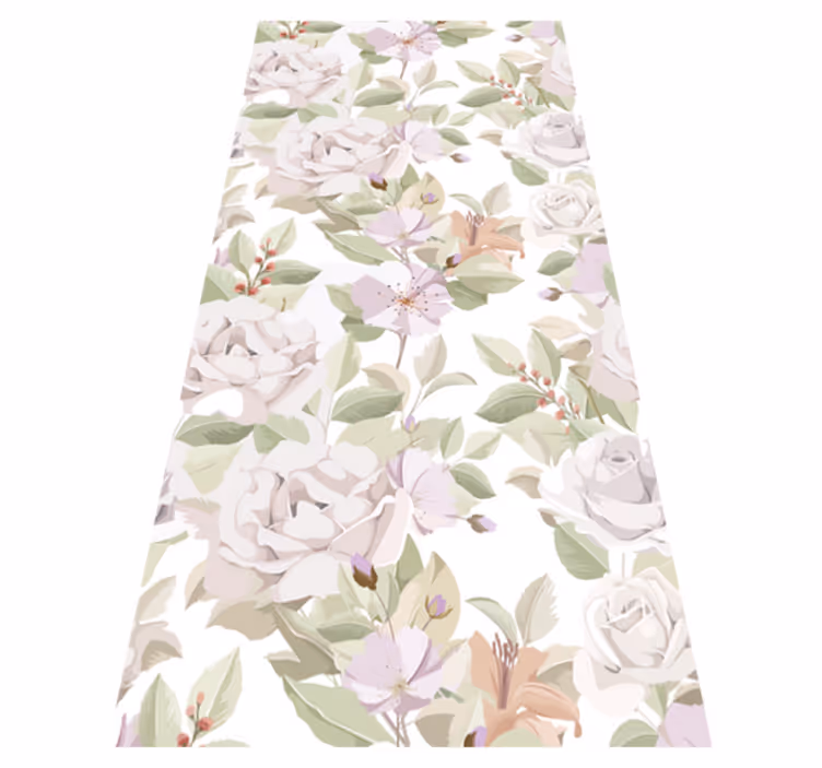 Vinyl rug flowers elegant floral seamless design - TenStickers