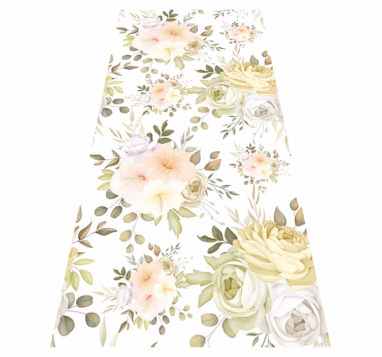 Vinyl rug flowers beautiful floral design - TenStickers