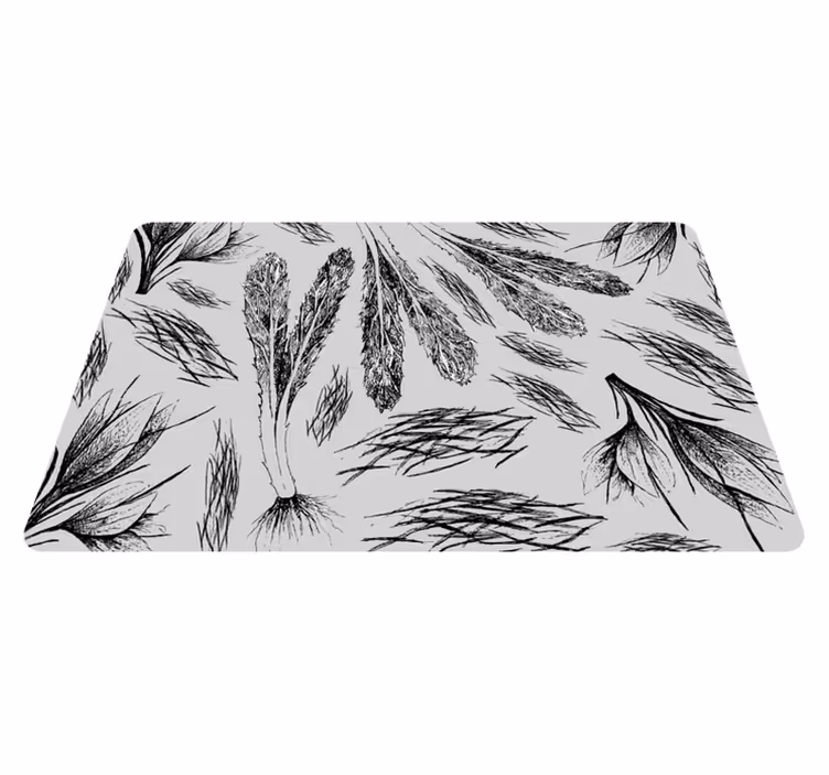 Vinyl rug flowers dried grey design - TenStickers