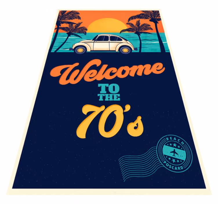 Vintage vinyl rug step into the 70's - TenStickers
