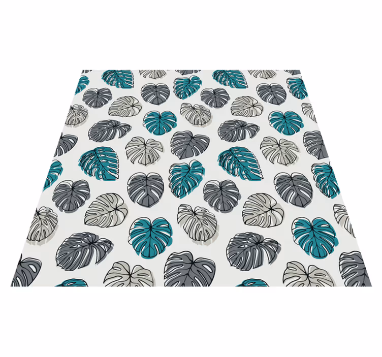 Vinyl rug flowers with abstract tropical leaves - TenStickers