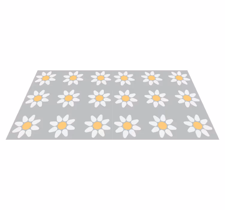 Vinyl rug flowers daisy design - TenStickers