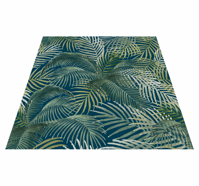 Vinyl rug flowers tropical leaf design - TenStickers