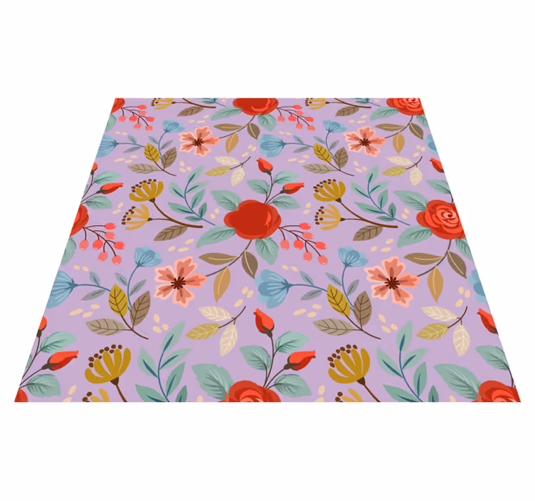 Vinyl rug flowers in vibrant blooms - TenStickers