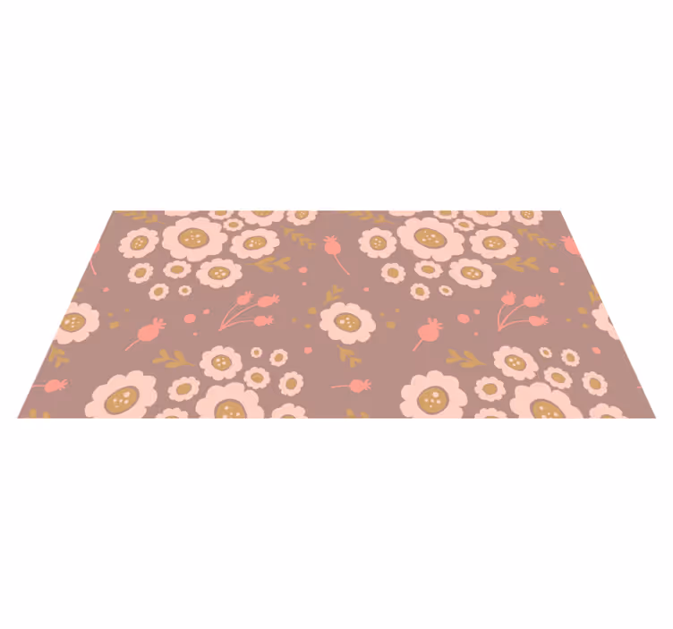 Vinyl rug flowers in pastel colored design - TenStickers