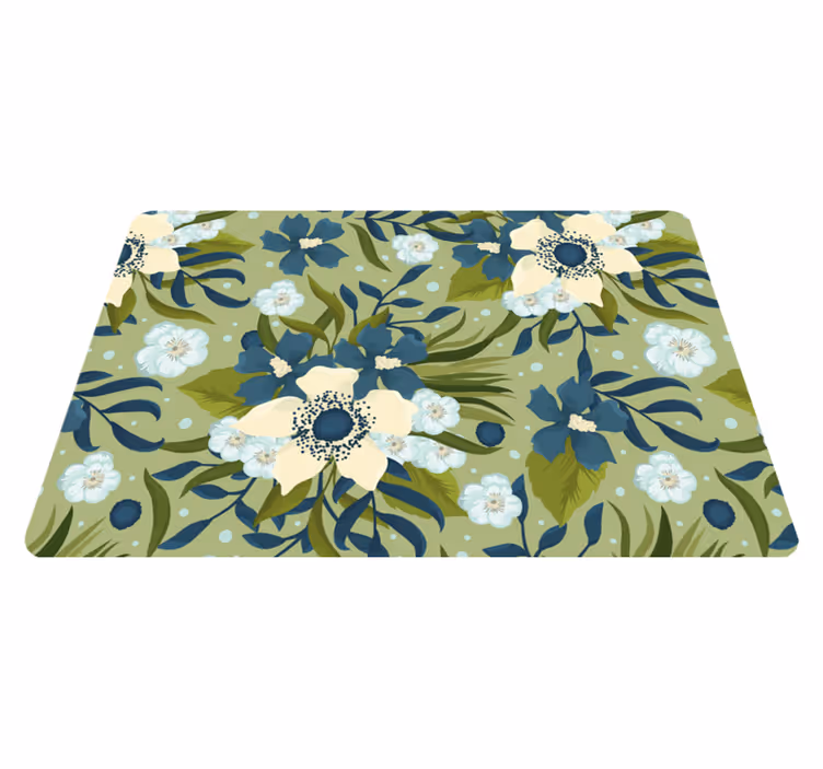 Vinyl rug flowers in vibrant summer design - TenStickers
