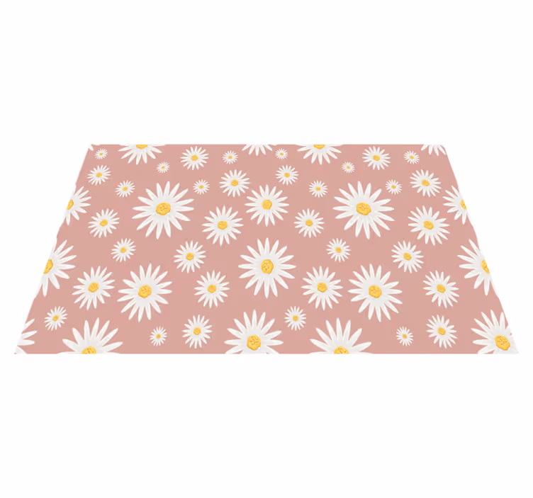 Vinyl rug flowers cute pink daisy design - TenStickers