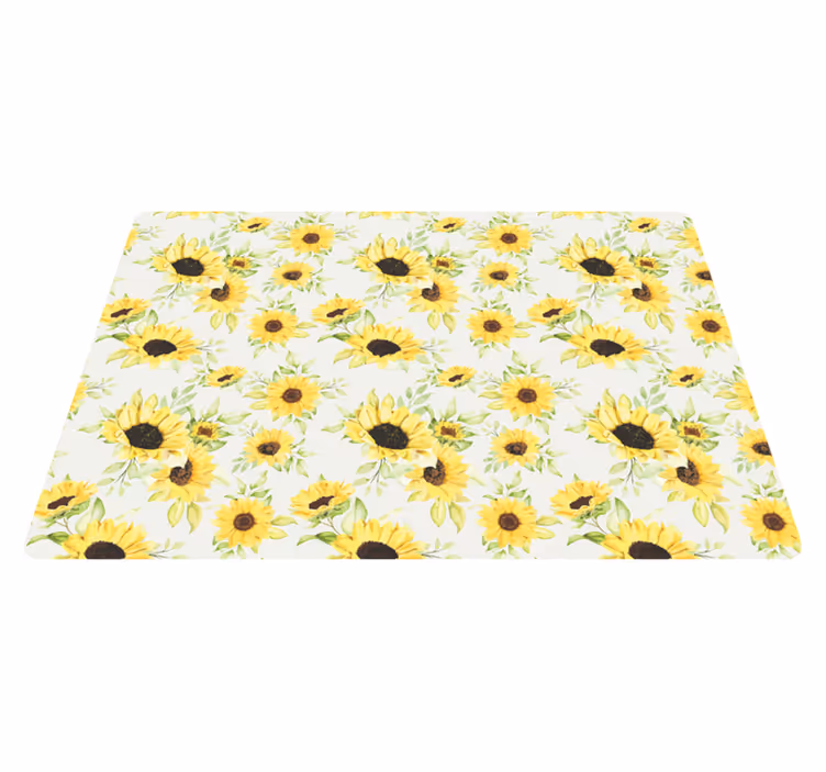 Vinyl rug flowers beautiful sunflower pattern - TenStickers