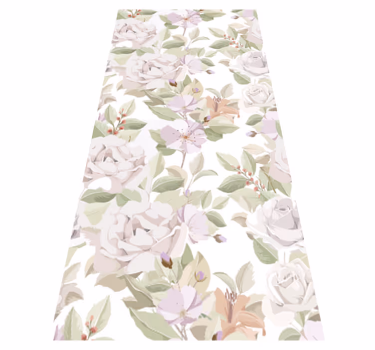 Vinyl rug flowers elegant floral design - TenStickers
