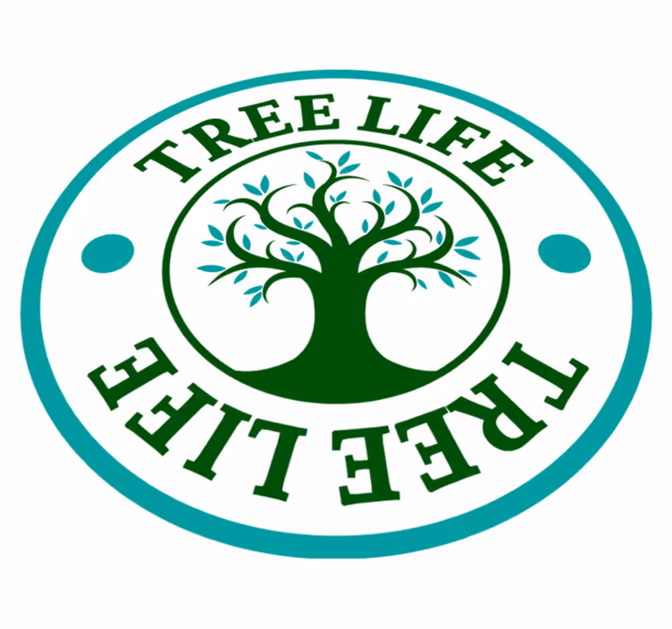 Vinyl rug flowers tree of life green design - TenStickers