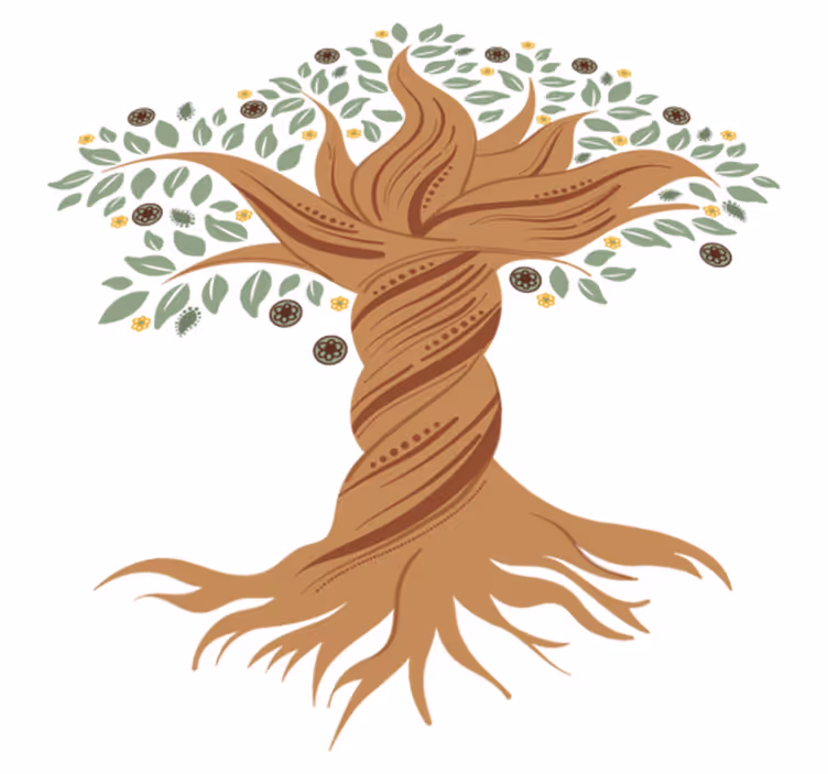 Vinyl rug flowers tree of life entwined - TenStickers